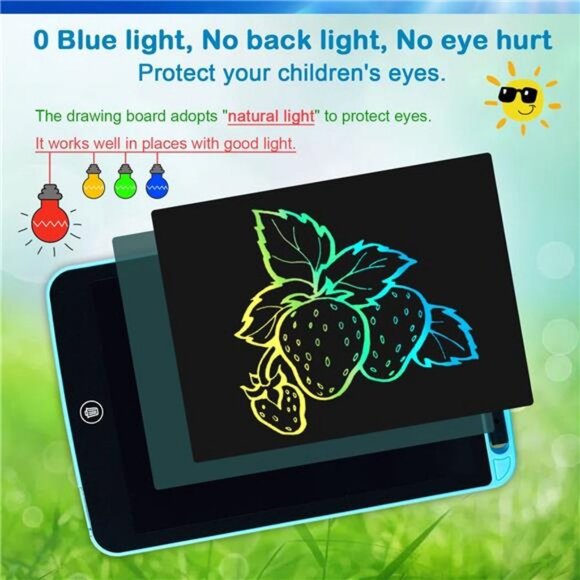 LCD Writing Tablet for Kids 10 Inch, Colorful Doodle Board Drawing Tablet (Blue) - Picture 2 of 6